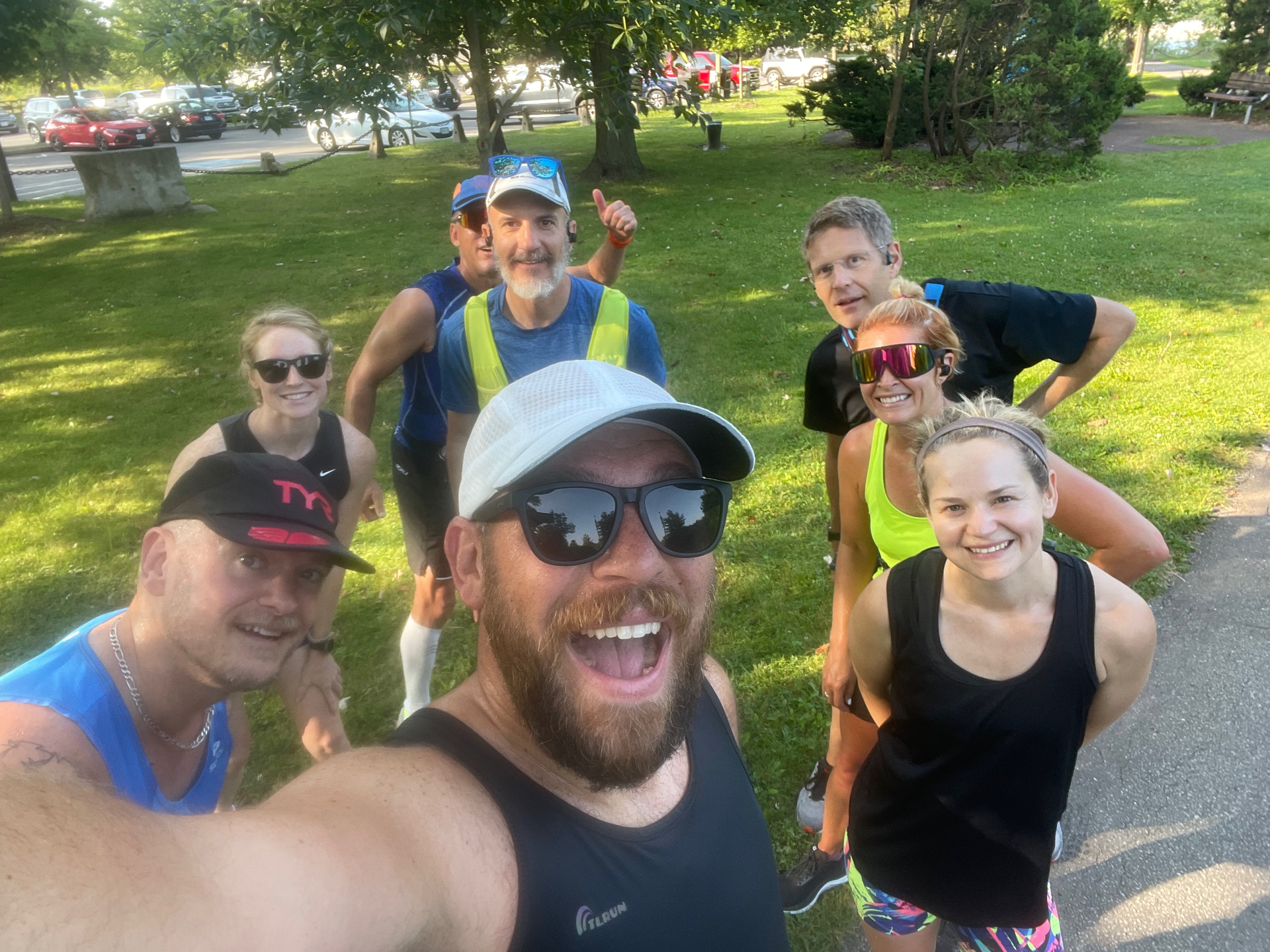 Running group selfie