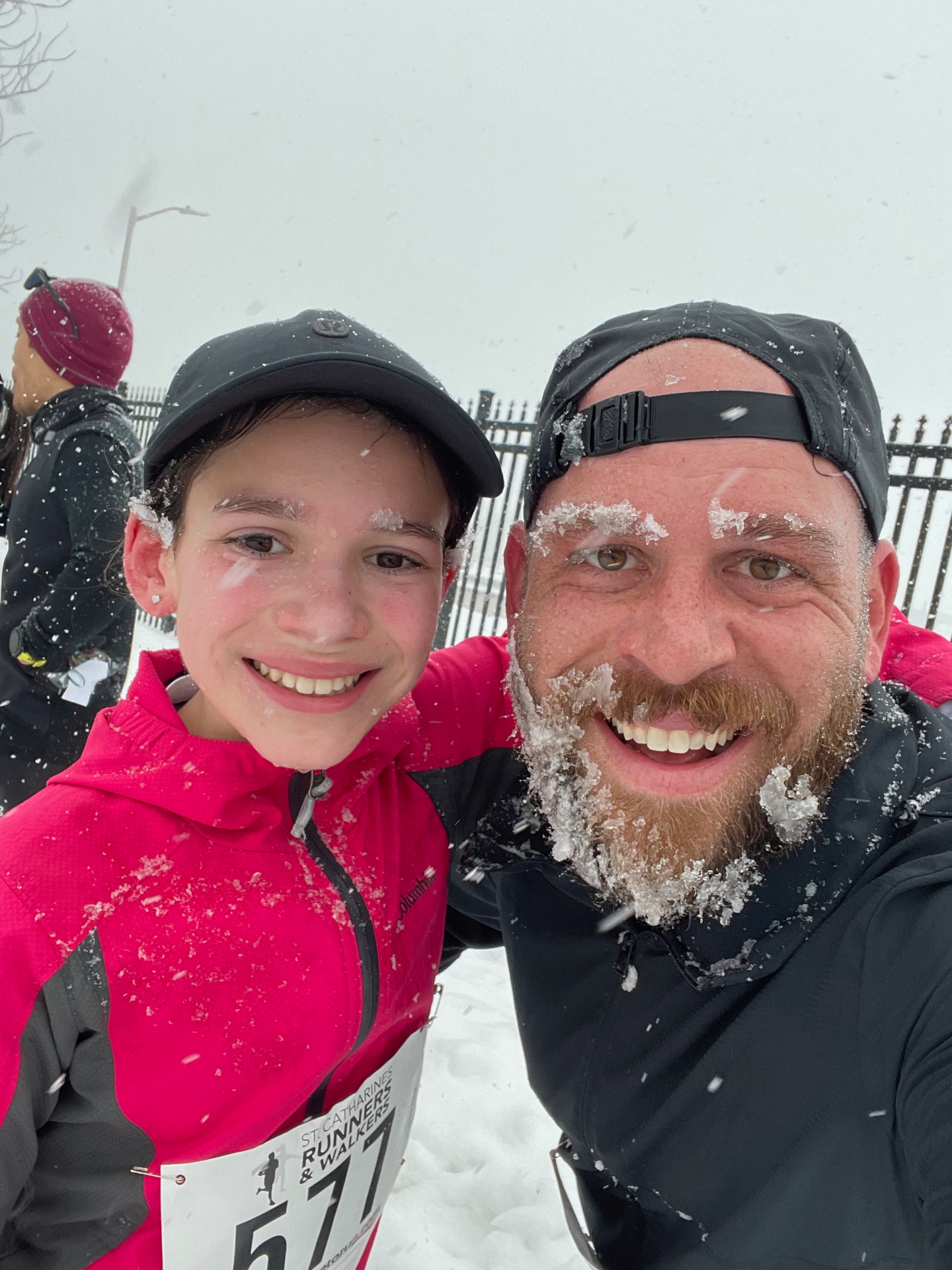 Kids running in snow